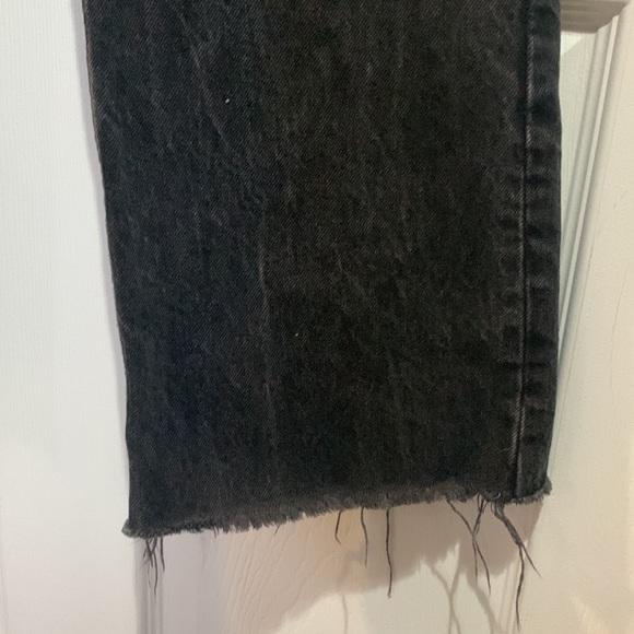 Zara high waisted black wide leg distressed jeans - Picture 4 of 5